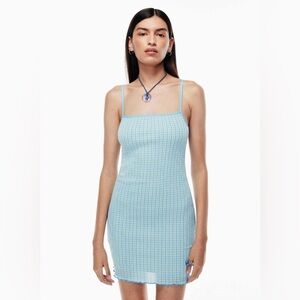 Aritzia Wilfred Jazz Seersucker Gingham Check mini dress
